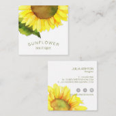 Cute Sunny Sunflower Vierkante Visitekaartje (Voorkant / Achterkant)