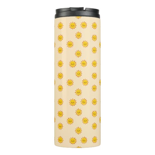 Cute Suns Pattern – Whimsical Sunny Sky Design Thermosbeker (Achterkant)