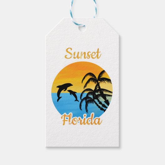 Cute Sunset in Florida Cadeaulabel (Voorkant)