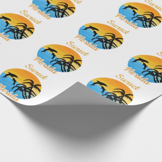 Cute Sunset in Florida Cadeaupapier (Hoek)