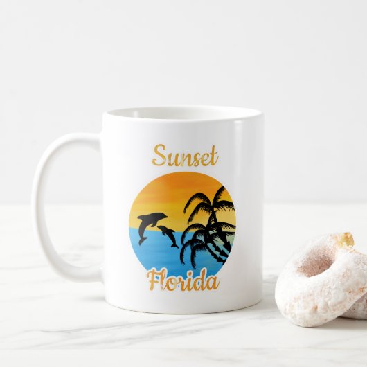 Cute Sunset in Florida Coffee Mok (Met donut)