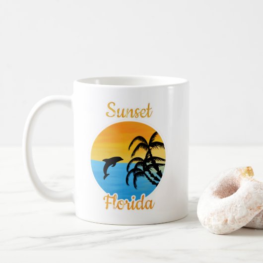 Cute Sunset in Florida Coffee Mok (Met donut)