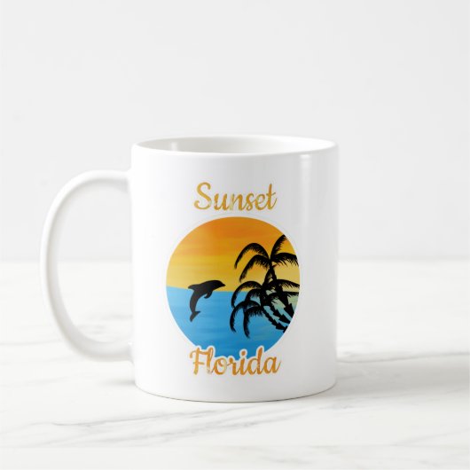 Cute Sunset in Florida Coffee Mok (Links)