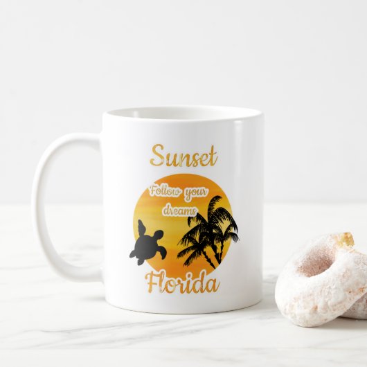 Cute Sunset in Florida Coffee Mok (Met donut)