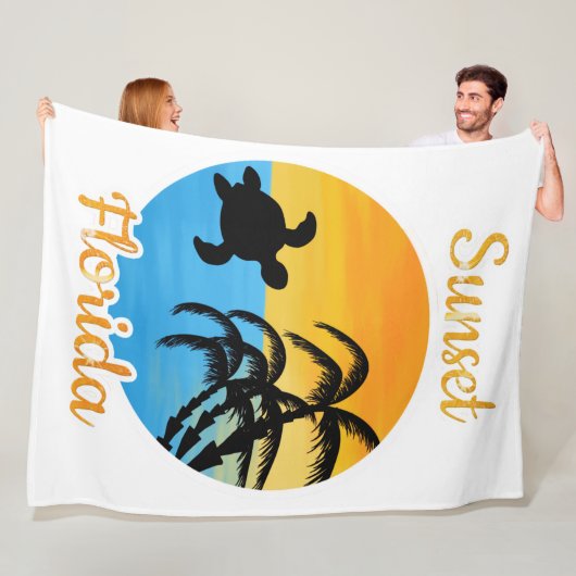 Cute Sunset in Florida Fleece Deken (In situ)