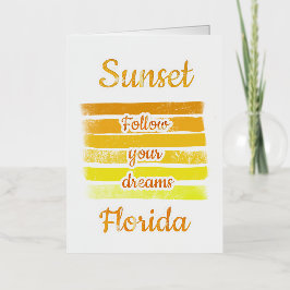 Cute Sunset in Florida Folie Wenskaart