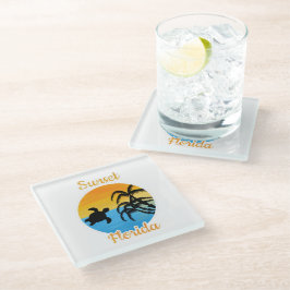 Cute Sunset in Florida Glazen Onderzetter