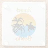 Cute Sunset in Florida Glazen Onderzetter (Achterkant)