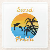 Cute Sunset in Florida Glazen Onderzetter (Voorkant)