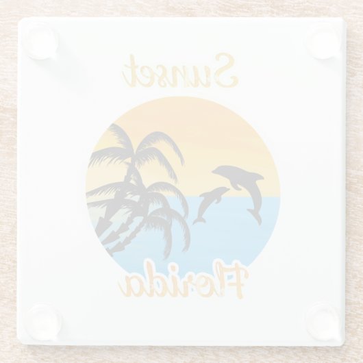 Cute Sunset in Florida Glazen Onderzetter (Achterkant)