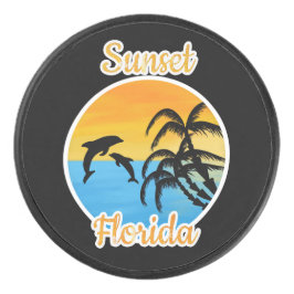 Cute Sunset in Florida Hockey Puck