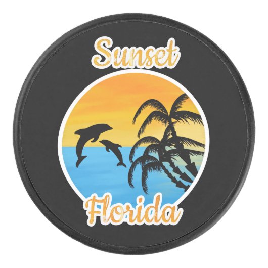 Cute Sunset in Florida Hockey Puck (Voorkant)