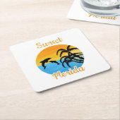 Cute Sunset in Florida Kartonnen Onderzetters (Schuin)