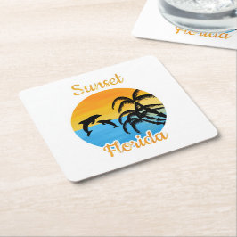 Cute Sunset in Florida Kartonnen Onderzetters