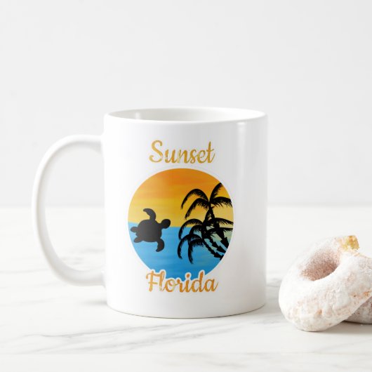 Cute Sunset in Florida Koffiemok (Met donut)