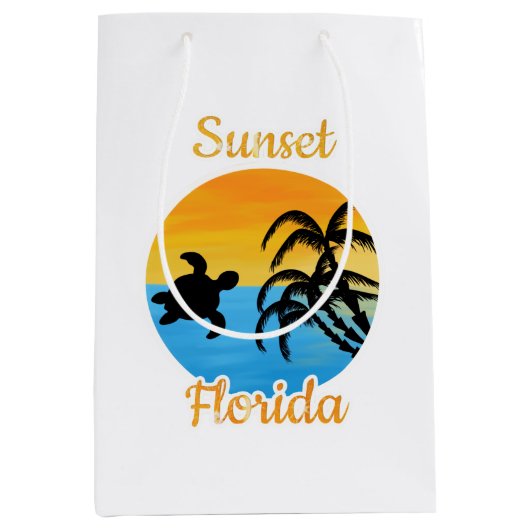 Cute Sunset in Florida Medium Cadeauzakje (Voorkant)