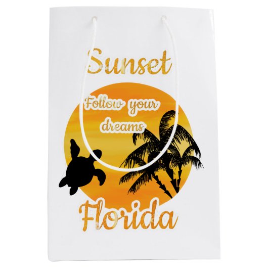 Cute Sunset in Florida Medium Cadeauzakje (Voorkant)