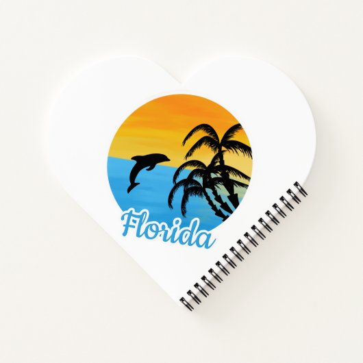 Cute Sunset in Florida met een dolfijn Notitieboek (Achterkant)
