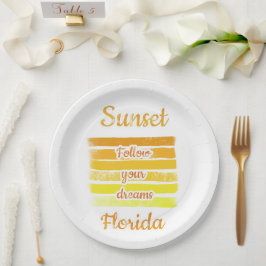 Cute Sunset in Florida Papieren Bordje