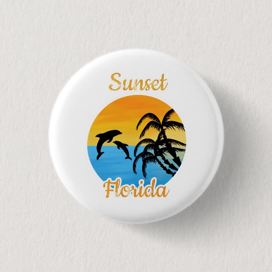Cute Sunset in Florida Ronde Button 3,2 Cm (Voorkant)