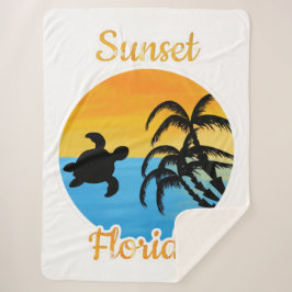 Cute Sunset in Florida Sherpa Deken