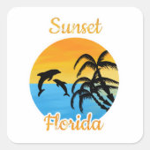 Cute Sunset in Florida Vierkante Sticker (Voorkant)