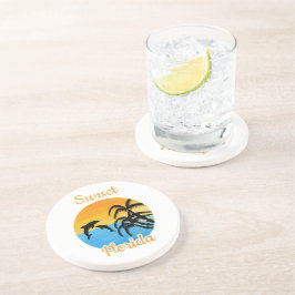 Cute Sunset in Florida Zandsteen Onderzetter