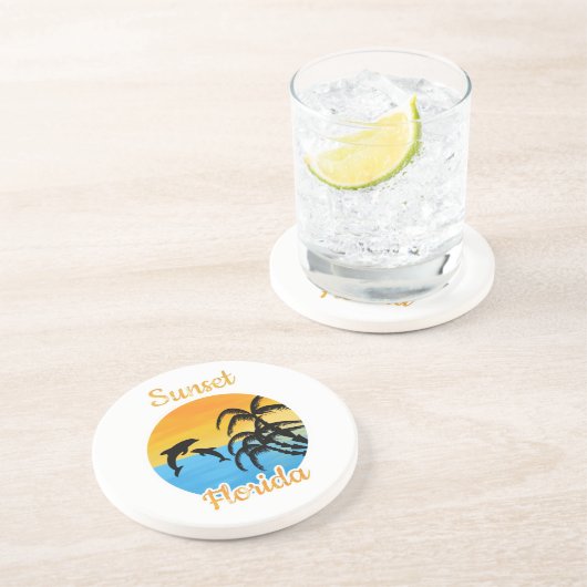 Cute Sunset in Florida Zandsteen Onderzetter (Zijkant)