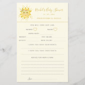 Cute Sunshine Baby shower Advice and Predictions (Voorkant)