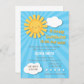 Cute Sunshine Baby Shower Invitations Kaart (Voorkant / Achterkant)