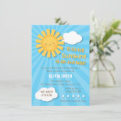 Cute Sunshine Baby Shower Invitations Kaart (Staand voorkant)