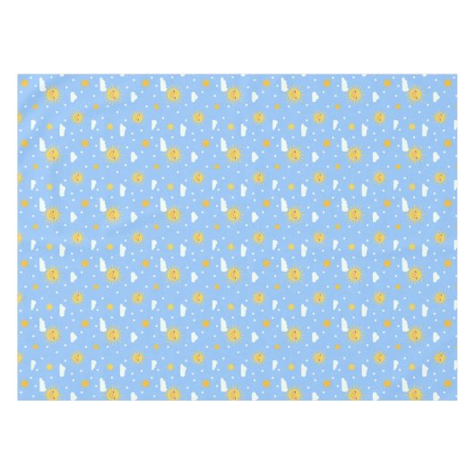 Cute Sunshine Cloudy Sky Pattern Tafelkleed (Voorkant (Horizontaal))