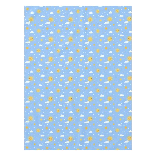 Cute Sunshine Cloudy Sky Pattern Tafelkleed (Voorkant)