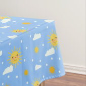 Cute Sunshine Cloudy Sky Pattern Tafelkleed (Voorbeeld)