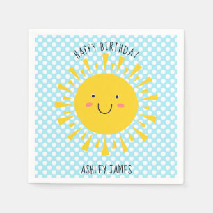 Cute Sunshine Happy Birthday Party Servet