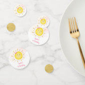 Cute Sunshine Pink & Gold Birthday Confetti (Groep)