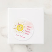 Cute Sunshine Pink & Gold Birthday Hartelijk dank Bedankjes Labels (In situ)