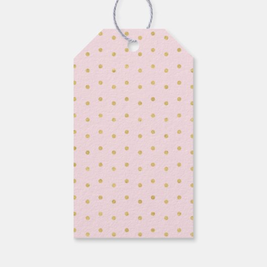 Cute Sunshine Pink & Gold Birthday Hartelijk dank Cadeaulabel (Achterkant)