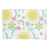 Cute Sunshine Rainbow Floral Summer Kussensloop (Voorkant-Links)