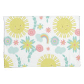 Cute Sunshine Rainbow Floral Summer Kussensloop (Voorkant-Rechts)