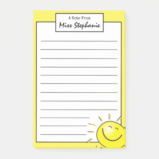 Cute Sunshine Smile Face van leraar Post-it® Notes (Voorkant)