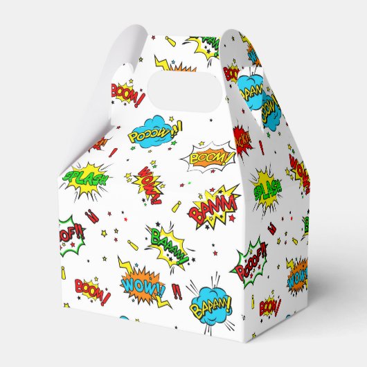 Cute super held betegelde patroonpartij bedankdoosjes (Achterkant)