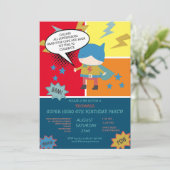 Cute super held Comic book genaamd Children's Kaart (Staand voorkant)