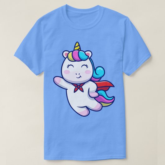 Cute Super Hero Unicorn Flying T-shirt (Design voorkant)