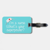 Cute Super Nurse Bagagelabel (Achterkant horizontaal)