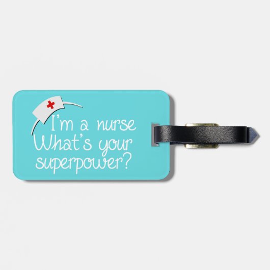 Cute Super Nurse Bagagelabel (Achterkant horizontaal)