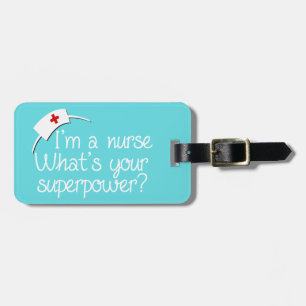 Cute Super Nurse Custom Bagagelabel
