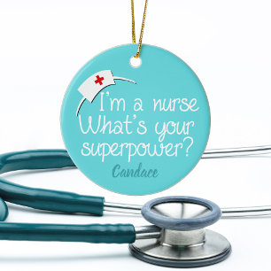 Cute Super Nurse Keramisch Ornament