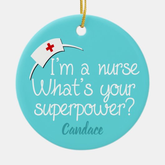 Cute Super Nurse Keramisch Ornament (Voorkant)