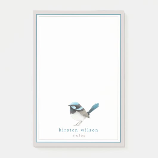 Cute Superb Fairy Wren - Persoonlijk Post-it® Notes (Voorkant)